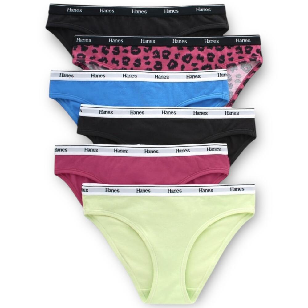 Hanes Originals Cotton Stretch Bikini Underwear 6-Pack Women’s 2XL NWT